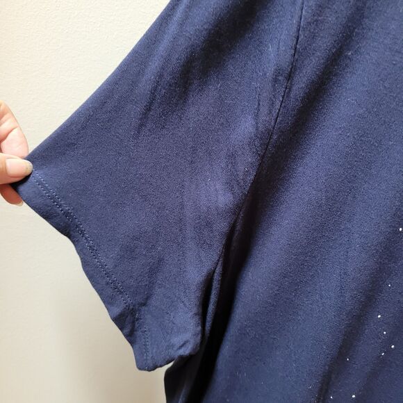 Old Navy Women's Navy Blue Graphic Shirt Size XL Short Sleeve - Picture 3 of 6